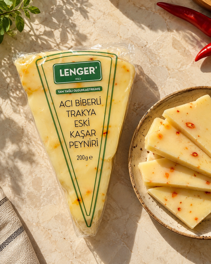 Lenger Acı Biberli Trakya Eski Kaşar Peyniri 200 g