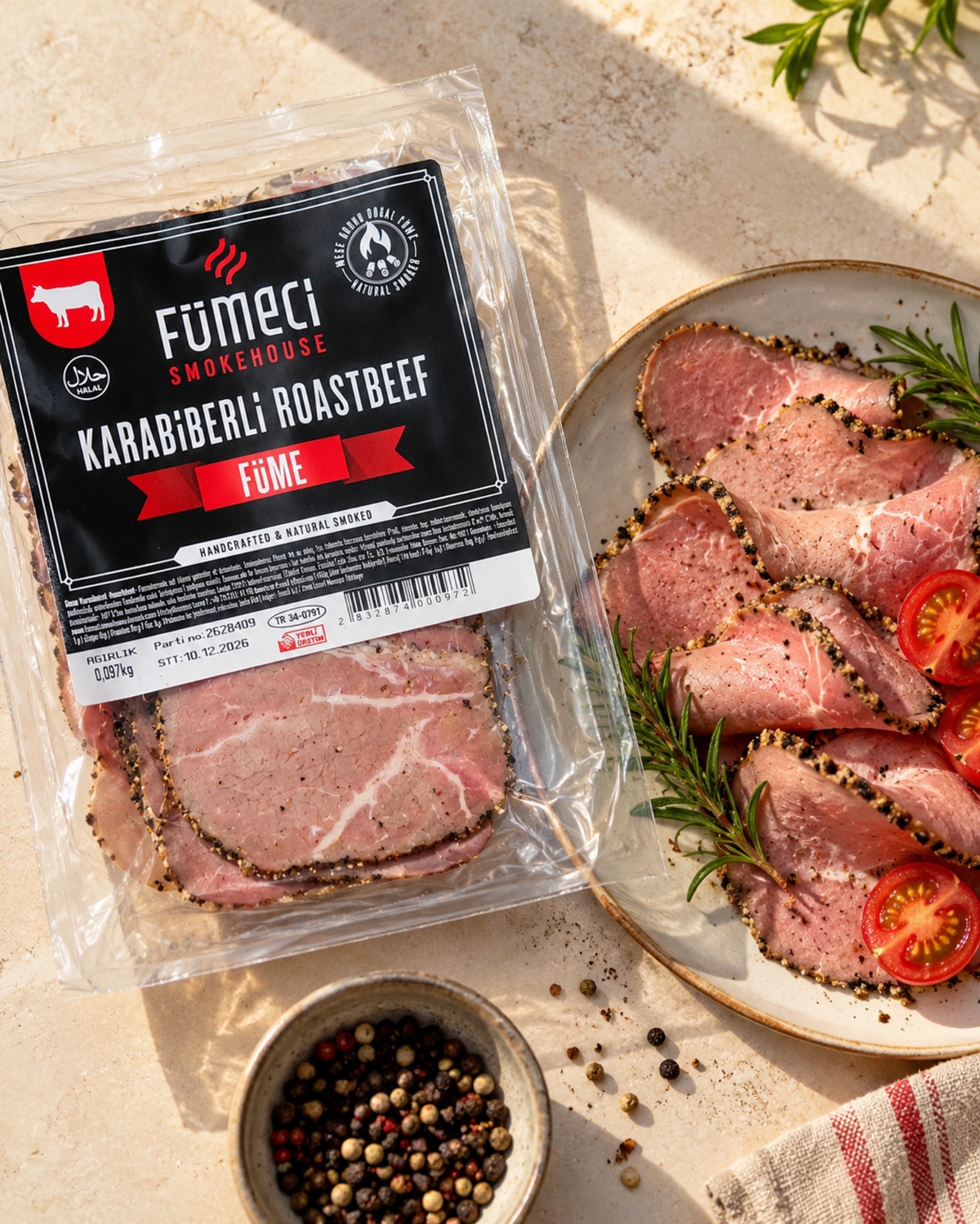 Fümeci RoastBeef Karabiberli 100-150 g Palmiye Gurme