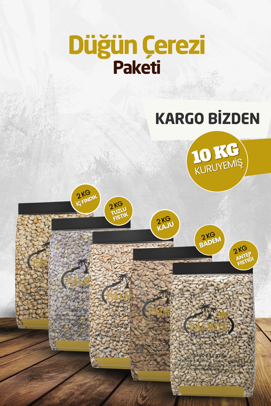 Düğün Çerezi Paketi - Premium Kuruyemiş 10kg Palmiye Gurme