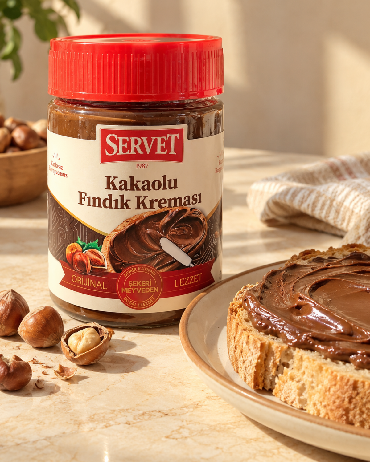 Servet Kakaolu Fındık Kreması Palmiye Gurme
