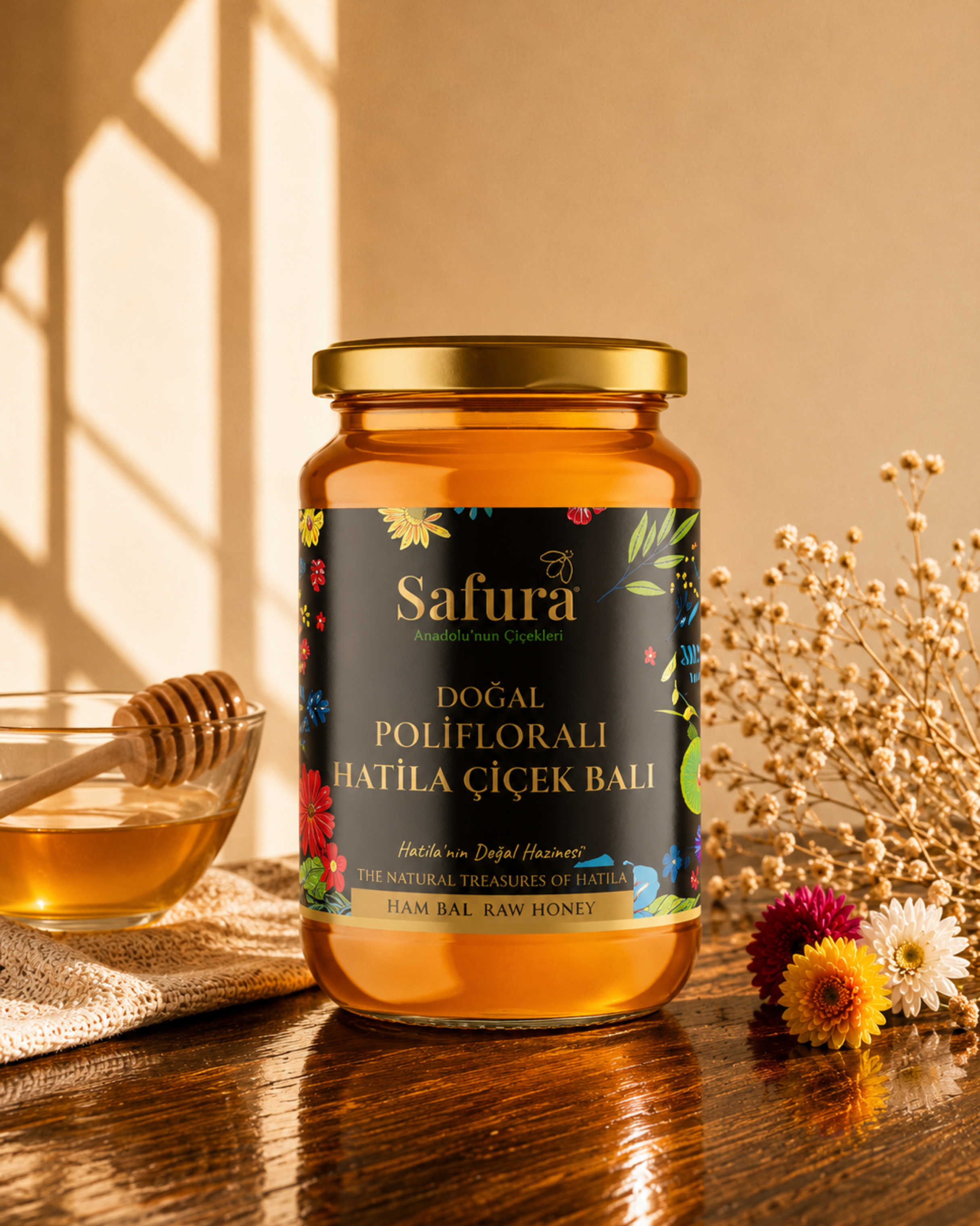 Safura Doğal Polifloralı Hatila Çiçek Balı 850g Palmiye Gurme