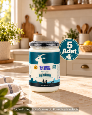 Seçen Çiftliği Tam Yağlı Keçi Yoğurdu – 5’li Avantaj Paketi (5 x 600 g) Palmiye Gurme