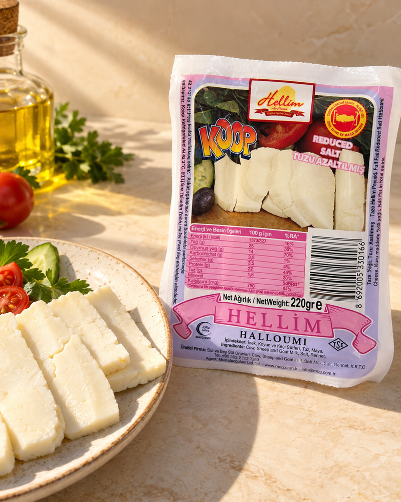 Koop Tuzu Azaltılmış Kıbrıs Hellim Peyniri 220 g