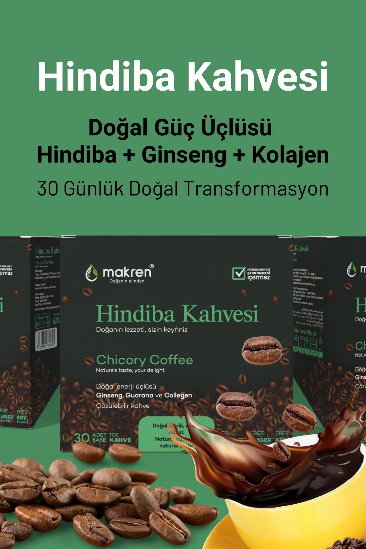Makren Hindiba Kahvesi 30 Adet Şase