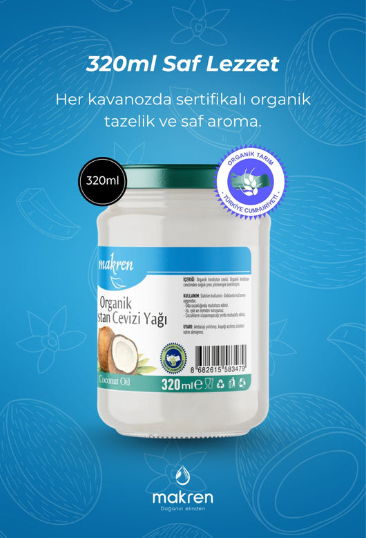 Makren Organik Hindistan Cevizi Yağı 320 ml Palmiye Gurme