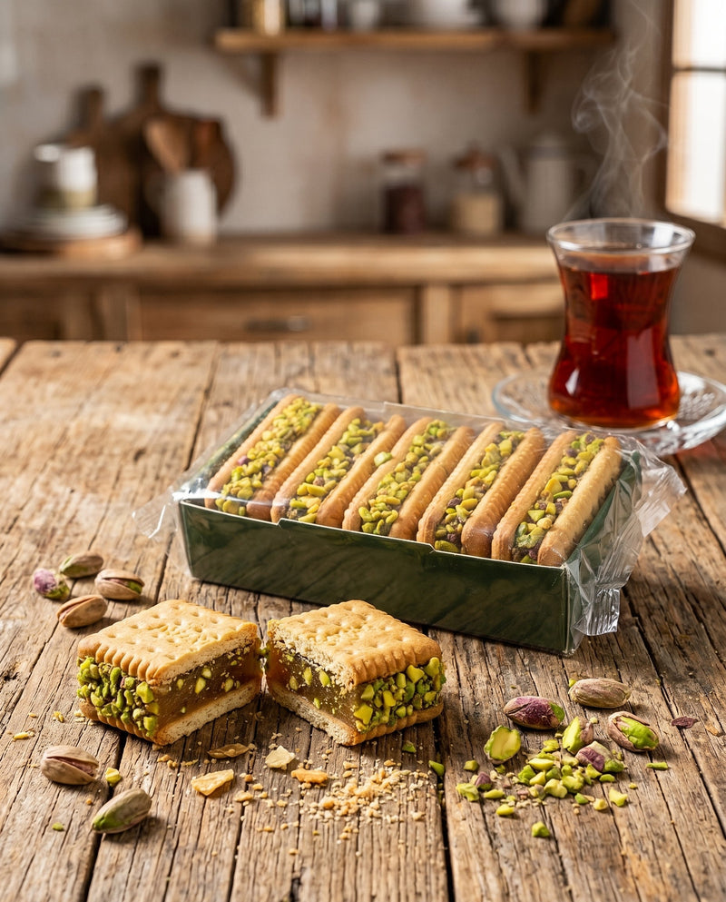 Antep Fıstıklı Bisküvi Arası Lokum (5'li Özel Paket)