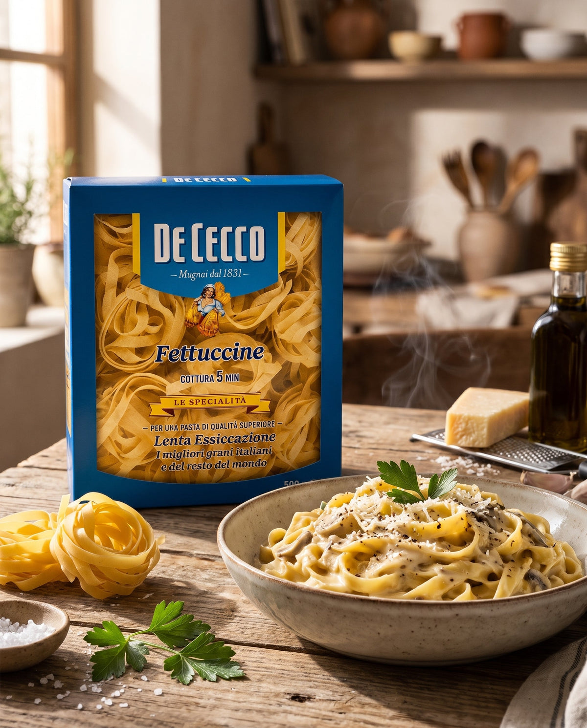 De Cecco Fettuccine Makarna 500 g (İtalyan Makarnası) Palmiye Gurme