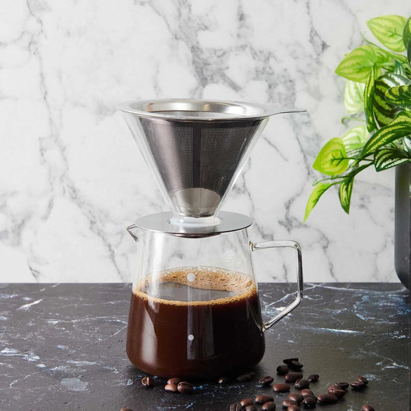 Tohana 600 ml Cam Kahve Demleme Seti – Isıya Dayanıklı, Şeffaf Tasarım, Filtre Kahve & Pour Over Uyumlu Palmiye Gurme
