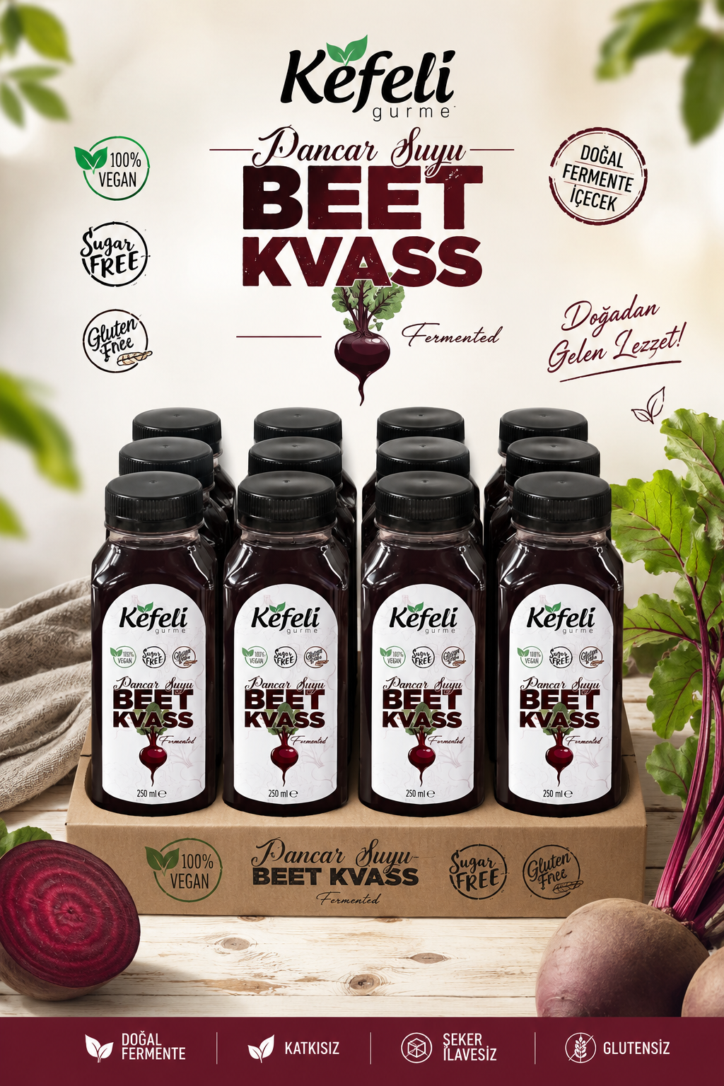 Kefeli Kvass 12’li Doğal Fermente İçecek Palmiye Gurme