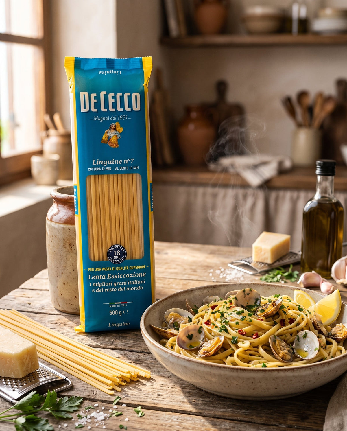 De Cecco Linguine Makarna 500 g (Lenta Essiccazione İtalyan Makarnası) Palmiye Gurme