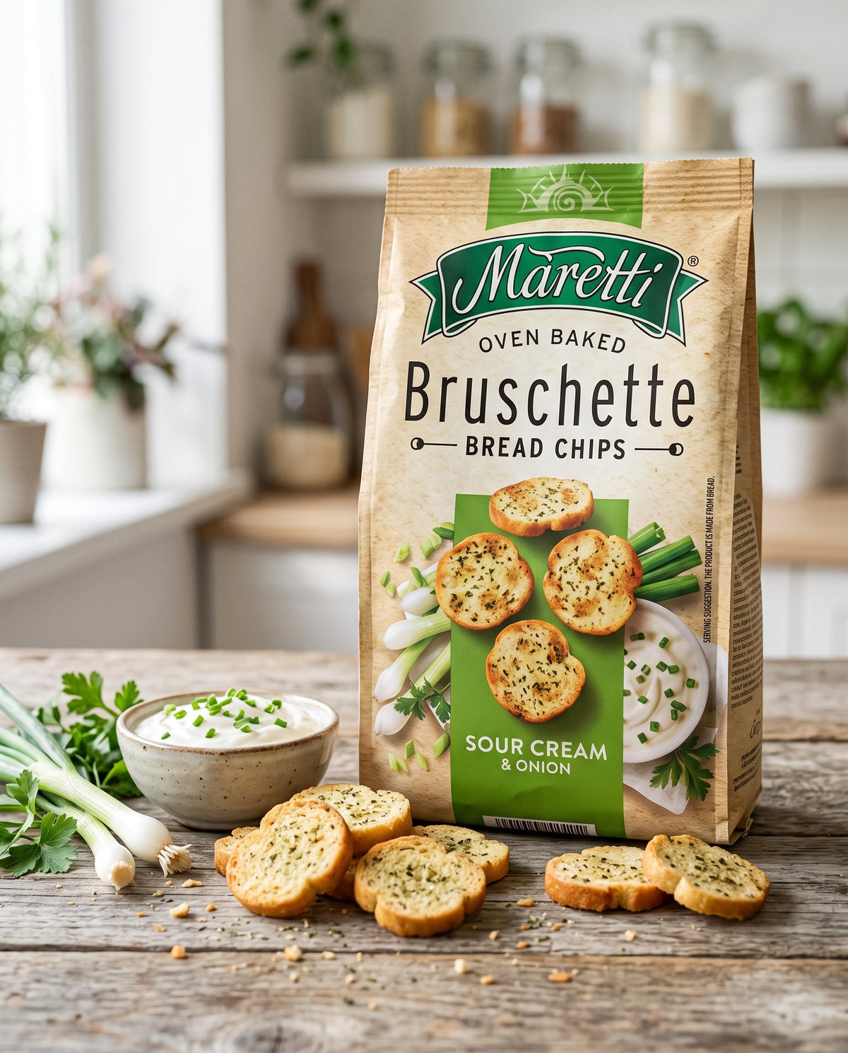Maretti Bruschette Sour Cream & Onion Fırınlanmış Ekmek Cipsi 70 g Palmiye Gurme