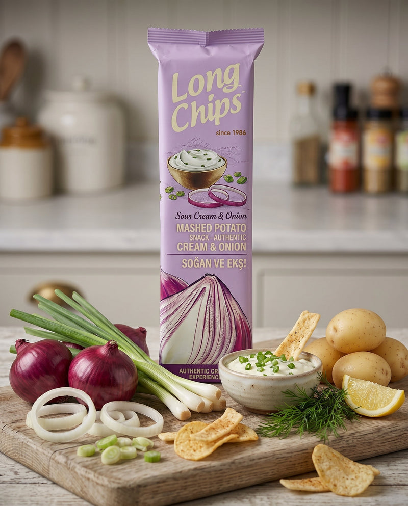 Long Chips – Ekşi Krema & Soğan Aromalı Uzun Patates Cipsi