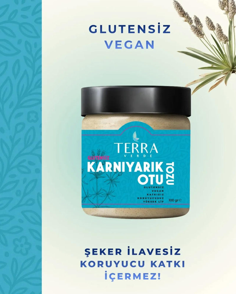 Terra Verde Karnıyarık Otu Tozu 100 G (Glutensiz/Psyllium)