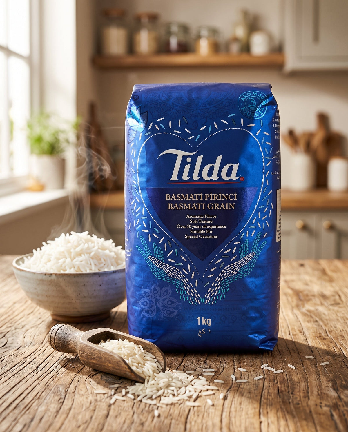 Tilda Saf Basmati Pirinci 1 kg (Tilda Basmati Grain) Palmiye Gurme