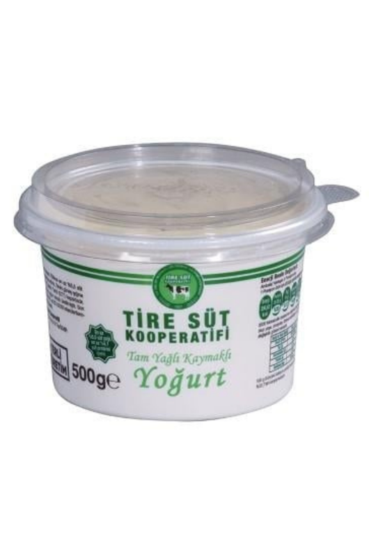 Tire Süt Koop. Kaymaklı Tam Yağlı Yoğurt 500 gr – Doğal ve Geleneksel Lezzet Palmiye Gurme