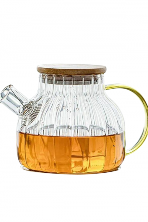 Cam Demlik 1500 ml – Bambu Kapaklı, Isıya Dayanıklı, Line Desenli Şeffaf Tasarım Cam Demlik 1500 ml – Bambu Kapaklı, Isıya Dayanıklı, Line Desenli Şeffaf Tasarım